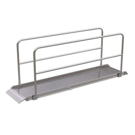 Vestil Alum. Walk Ramp w/Rail Overlap, 120 x 28" AWR-28-10A-HR